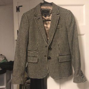 Black and white houndstooth J Crew blazer size 0